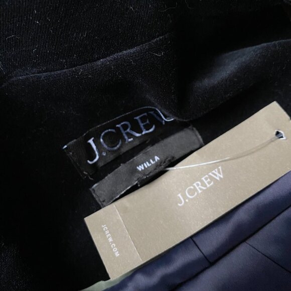 NWT JCrew Willa Velvet Blazer Jacket Womens 00 P Black Petite One Button Coat - Picture 3 of 12